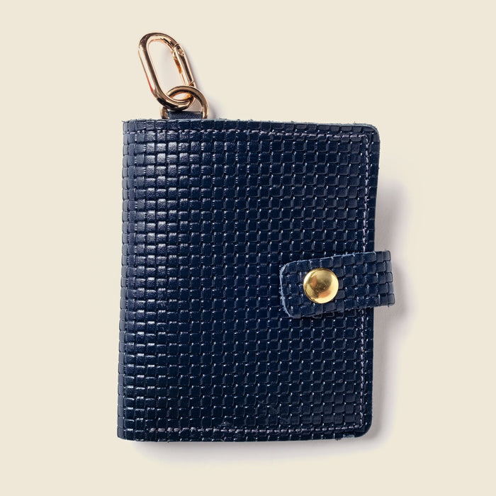 Leather Bifold Wallet with Snap & Key Ring - Navy Limited Edition by CASUPO
