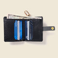 Leather Bifold Wallet with Snap & Key Ring - Black Limited Edition by CASUPO