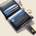 Leather Bifold Wallet with Snap & Key Ring - Black Limited Edition by CASUPO