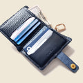 Leather Bifold Wallet with Snap & Key Ring - Navy Limited Edition by CASUPO