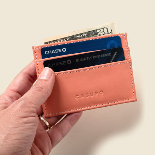 Slim Card Holder Wallet With RFID Protection - Pink by CASUPO