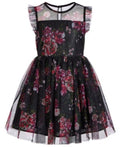 Pink & Violet Little Girls Printed Mesh Dress, Size 5 by Vanessa Jane