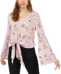 Polly & Esther Juniors Tie-Front Bell-Sleeve Top by Vanessa Jane