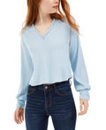 LoveFire by Topson Juniors Lace Trim Thermal Top by Vanessa Jane
