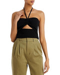 Aqua Cut-Out Halter Top by Vanessa Jane