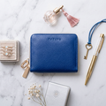 Small Zipper Wallet with Detachable Key Ring - Cobalt Blue by CASUPO