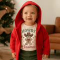 long sleeve graphic bodysuit | howdy gingerbread christmas by Finn + Emma