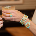 Flower Crown Cuff - Turquoise by Christina Greene