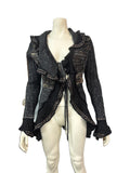 Forla Paris Mohair Wool Blend Ruffled Knit Cardigan Womens Medium by Vanessa Jane