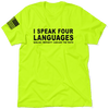 Four Languages - Safety Yellow Hi-Vis T-Shirt
