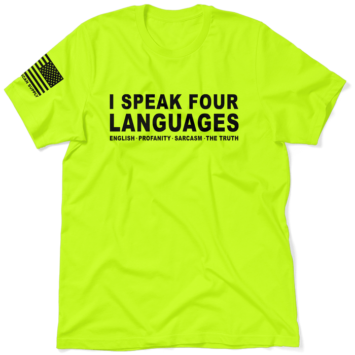 Four Languages - Safety Yellow Hi-Vis T-Shirt by Armed American Supply
