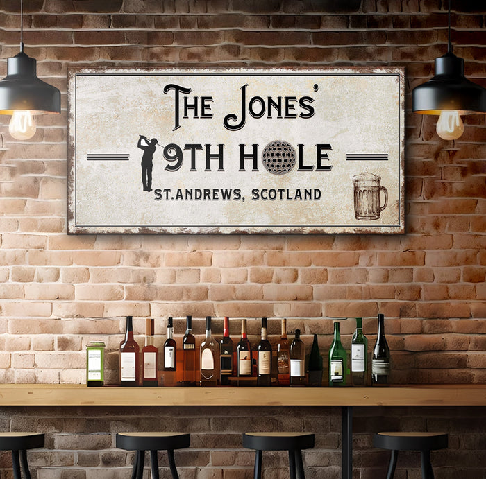 19th Hole Golf Personalized Sign by Tailored Canvases