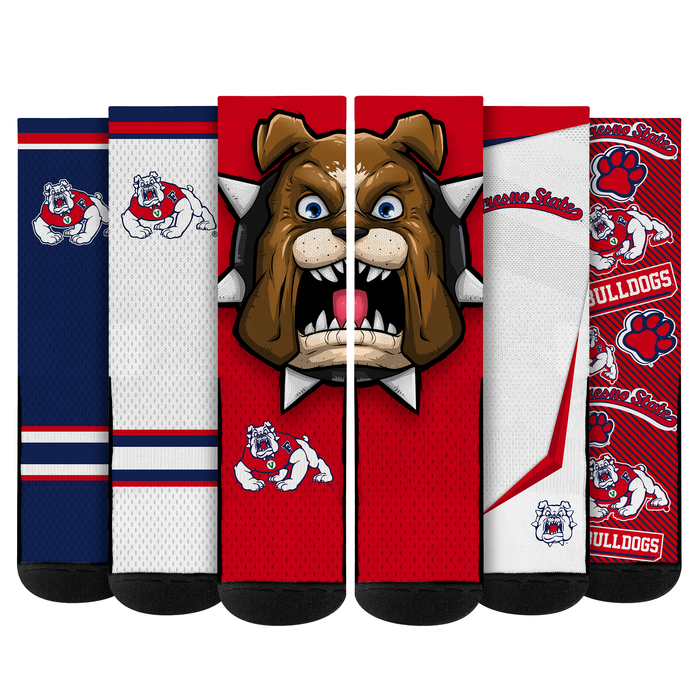 Fresno State Bulldogs - Super Fan Bundle 5-Pack by Rock 'Em Socks
