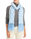 Aqua Heart Jacquard Scarf by Vanessa Jane