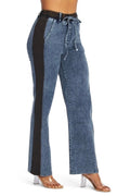 Rory Straight Leg Denim Detail Jean Sweatpants by The House of Stylez