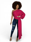 One Shoulder Top with Long Side Train by The House of Stylez