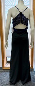 B Darlin Juniors 2-PC. Lace-Back Slit Gown ? Navy/Black Size 13/14 by Vanessa Jane