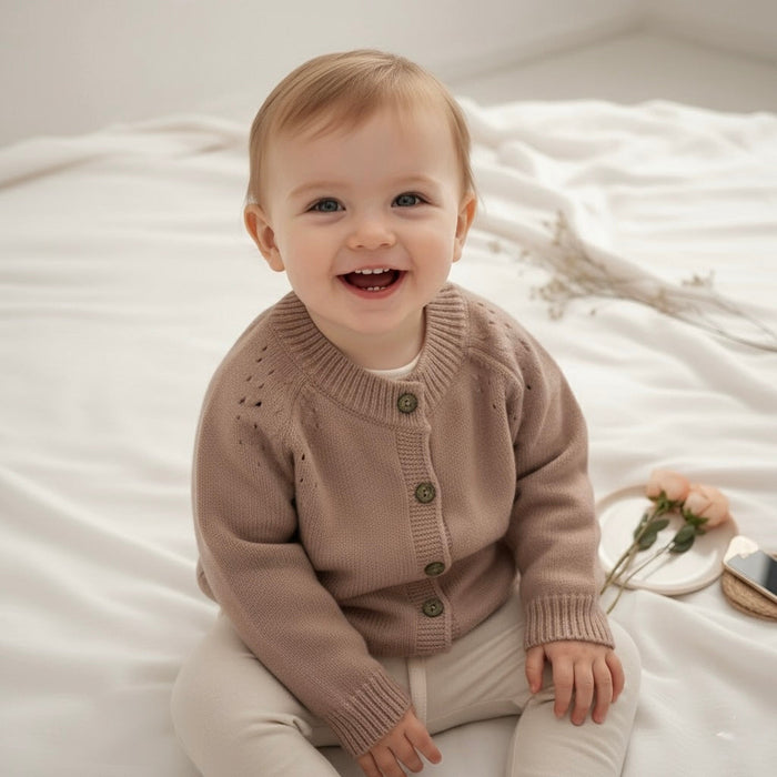 Premium Kids' Organic Cotton Cardigan | Made in Peru by ozznekshoes