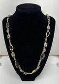 Charter Club Necklace Black Beads Smoky Rhinestones by Vanessa Jane