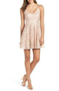 Speechless Juniors Shimmer Embroidered Fit and Flare Dress by Vanessa Jane