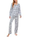 Roudelain Printed Notch-Collar Top & Pants Pajama Set by Vanessa Jane