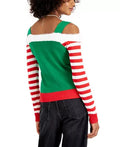 Planet Gold Juniors Cold-Shoulder Holiday Sweater by Vanessa Jane