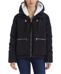 Bagatelle Zippered Pocketed Utility Faux Fur Water Resistant Jacket, Size Medium by Vanessa Jane