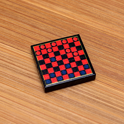 Checkers Printed 2x2 Tile made using LEGO parts - B3 Customs by B3 Customs