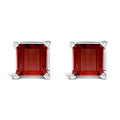 14K White Gold 5x5MM Princess Cut Purple Amethyst Solitaire Stud Earrings by Bids.com