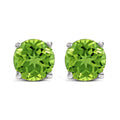 14K White Gold 5X5MM Round Purple Amethyst Solitaire Stud Earrings by Bids.com