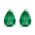 14K White Gold 6x4MM Pear Shaped Purple Amethyst Solitaire Stud Earrings by Bids.com