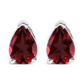 14K White Gold 6x4MM Pear Shaped Purple Amethyst Solitaire Stud Earrings by Bids.com