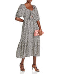 Aqua Bow Front Floral Dress, Size Medium by Vanessa Jane