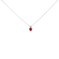 14K White Gold 5X5 MM Heart Shaped Purple Amethyst Solitaire Pendant Necklace by Bids.com