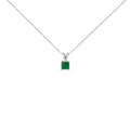 14K White Gold 5x5 MM Square Shaped Purple Amethyst Solitaire Pendant Necklace by Bids.com