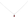 14K White Gold 6x4MM Oval Shaped Purple Amethyst Solitaire Pendant Necklace by Bids.com