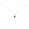 14K White Gold 6x4MM Oval Shaped Purple Amethyst Solitaire Pendant Necklace by Bids.com