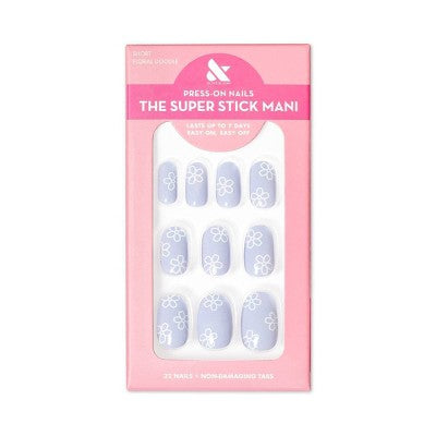 Olive & June Fake Nails S Round Floral Doodle 32ct - New by This is Beauty US