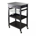 Winsome Julia Granite Top Kitchen Cart Wood/Black - Winsome by Vanessa Jane