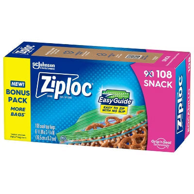 Bag Ziploc Snack Bg 12x50 by Pasteur Pharmacy