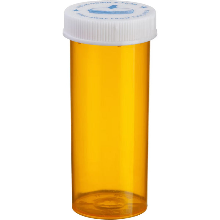 ColorSafe Amber Prescription Vial, 8 Dram, with Child-Resistant (CRC) Cap by Pasteur Pharmacy