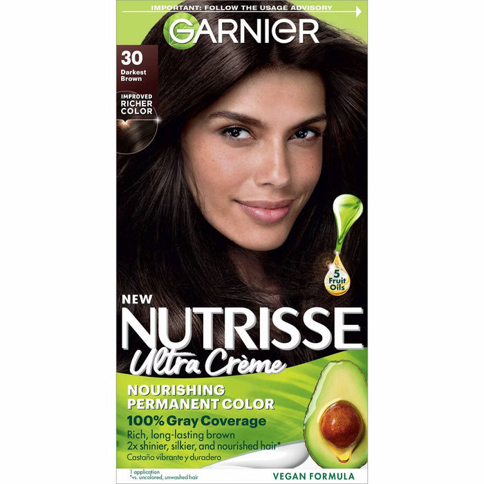 Garnier Nutrisse Ultra Color Nourishing Color Creme 30 Darkest Brown Sweet Cola by Pasteur Pharmacy