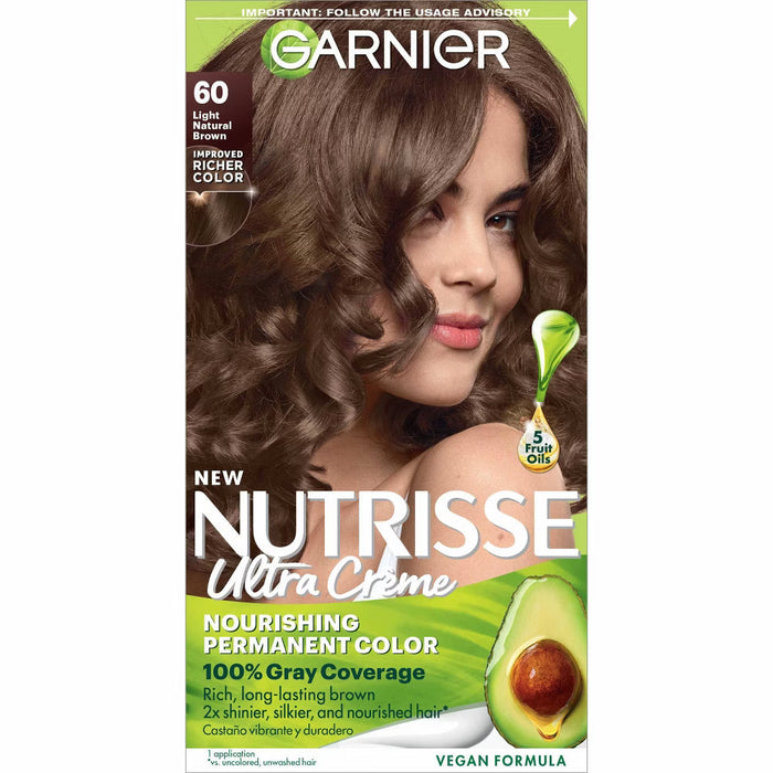 Garnier Nutrisse Ultra Color Nourishing Color Creme 60 Light Natural Brown by Pasteur Pharmacy