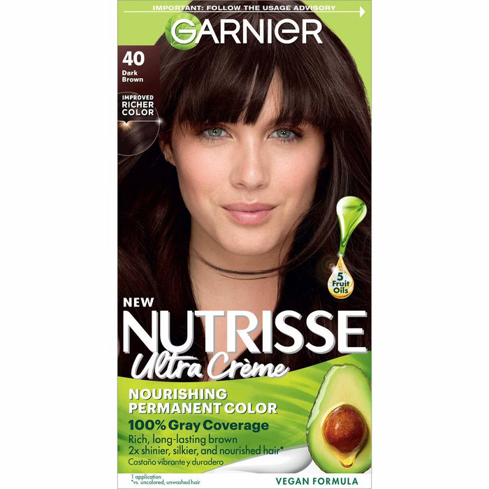 Garnier Nutrisse Ultra Color Nourishing Color Creme 40 Dark Brown by Pasteur Pharmacy