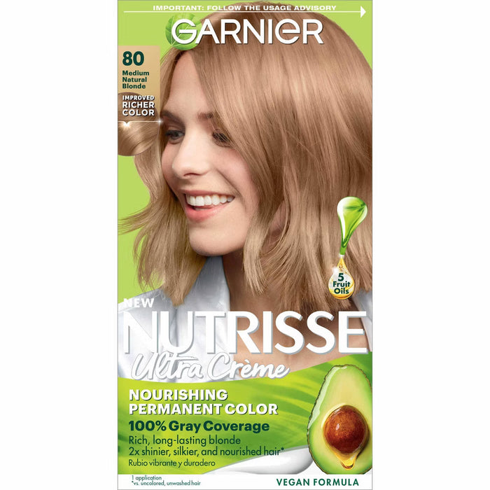 Garnier Nutrisse Ultra Color Nourishing Color Creme 80 Medium Natural Blonde Butternut by Pasteur Pharmacy