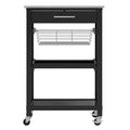 Winsome Julia Granite Top Kitchen Cart Wood/Black - Winsome by Vanessa Jane