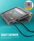 Gray Fabric Texture Folio Case - Amazon Fire HD 8 and Fire HD 8 Plus (2020-2024 release) by Zerodamage Sahara Case LLC
