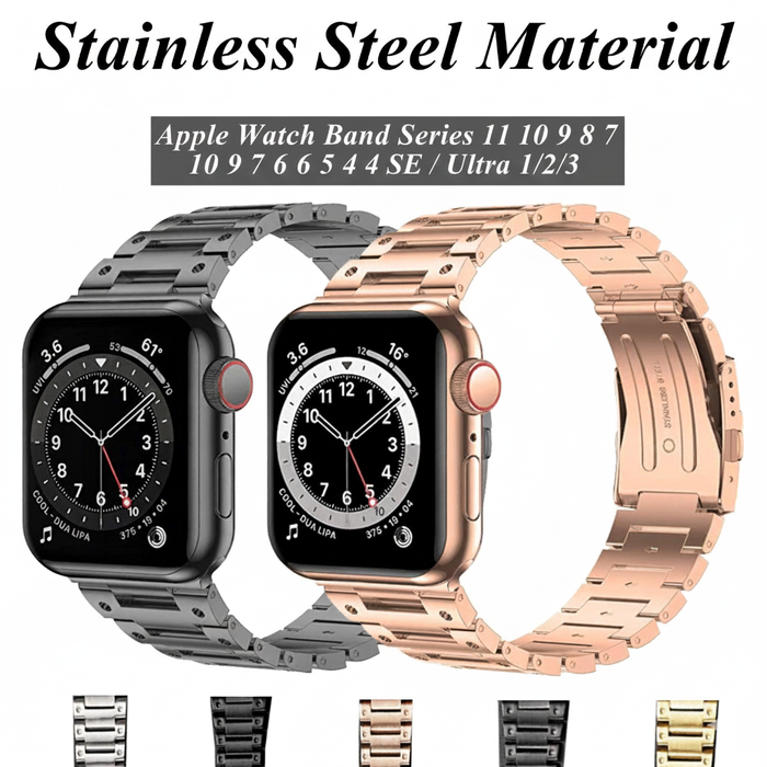 316L Stainless Steel Band for Apple Watch Series 1–11, SE, Ultra 1–3 by Arleathercraft