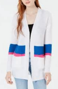 Ultra Flirt by Ikeddi Juniors’ Colorblocked Long Cardigan, Size XS by Vanessa Jane