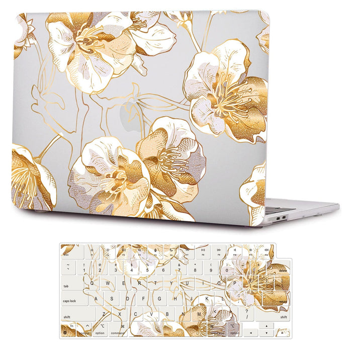 MacBook Air 15-inch (M2-M5) Case - Gold Botanical Design by Zerodamage Sahara Case LLC